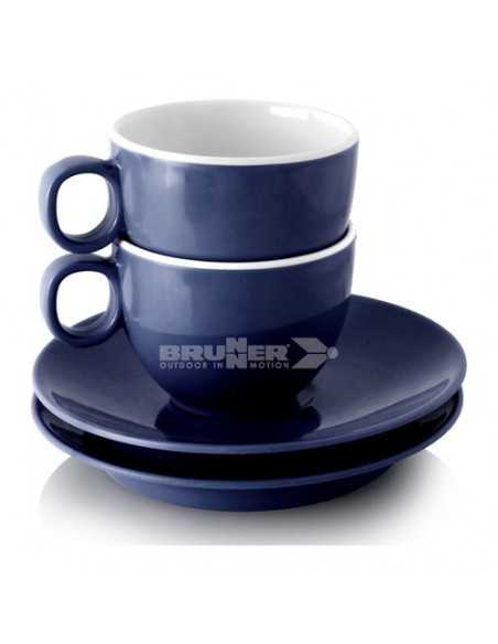 Set tazzine caffÃ¨ Brunner 0830055C.C22 DOLOMIT Con Piattino Blu
