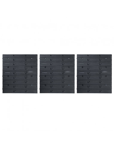 Kit Contenitori 48 pz con Pannelli a Parete Blu e Nero