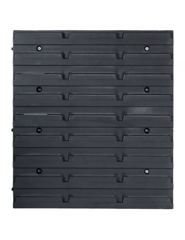 Kit Contenitori 48 pz con Pannelli a Parete Blu e Nero