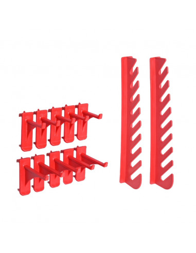 Kit Contenitori 141 pz con Pannelli a Parete Rosso e Nero