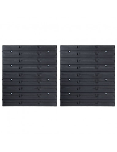 Kit Contenitori 32 pz con Pannelli a Parete Rosso e Nero