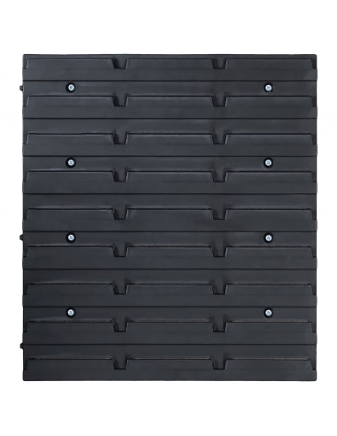 Kit Contenitori 32 pz con Pannelli a Parete Rosso e Nero