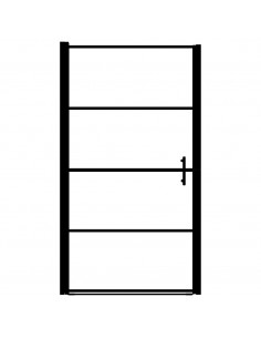Porta per Doccia in Vetro Temperato Smerigliato 91x195 cm Nero 2