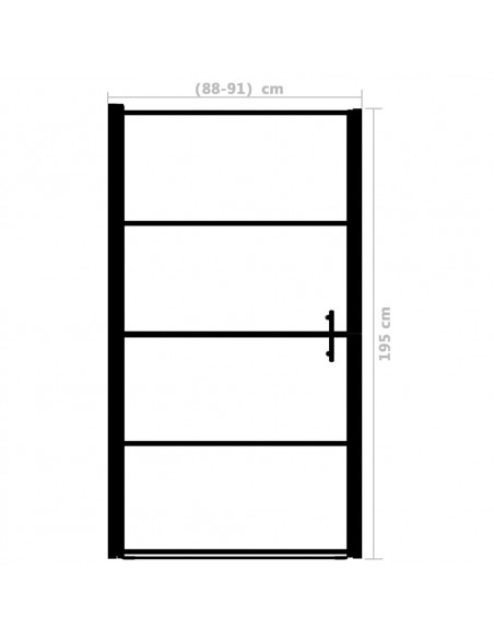 Porta per Doccia in Vetro Temperato Smerigliato 91x195 cm Nero