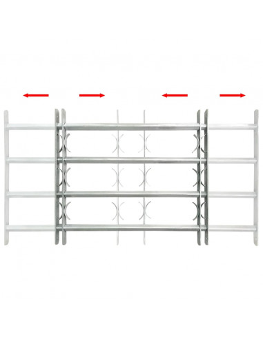 Grate per Finestre Regolabili 4 Barre Trasversali 700-1050 mm