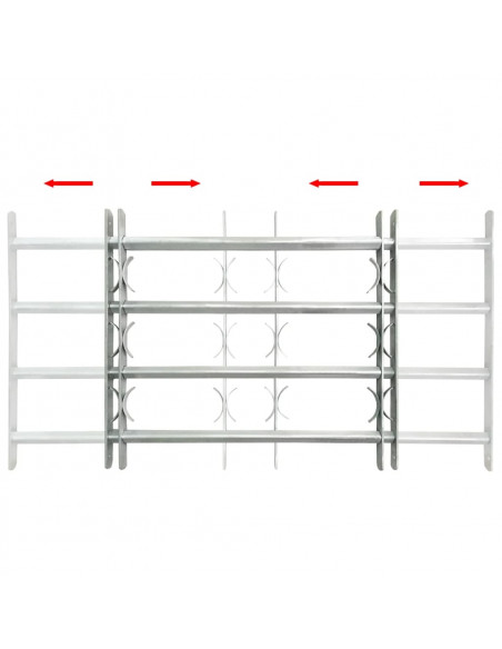 Grate per Finestre Regolabili 4 Barre Trasversali 700-1050 mm