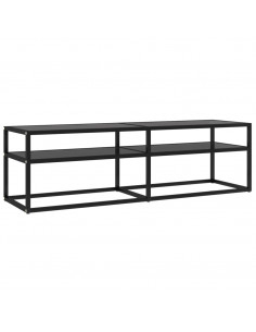 Mobile Porta TV Nero 140x40x40,5 cm in Vetro Temperato