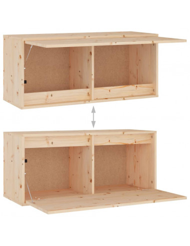 Mobili Porta TV 3 pz in Legno Massello di Pino