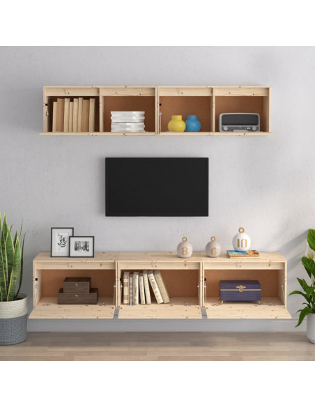 Mobili Porta TV 5 pz in Legno Massello di Pino