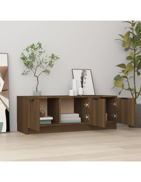 Mobile TV Marrone Rovere 102x35x36,5 cm in Legno Multistrato