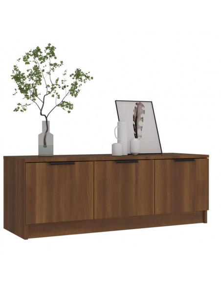 Mobile TV Marrone Rovere 102x35x36,5 cm in Legno Multistrato
