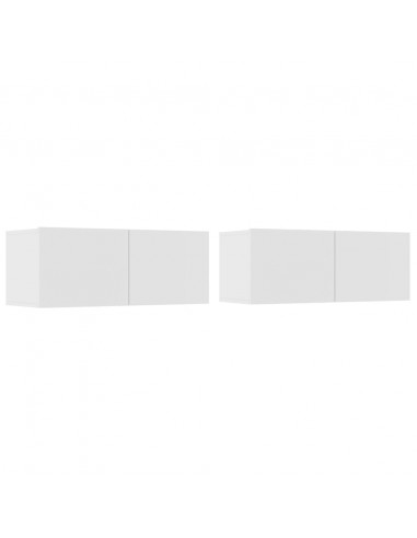 Set di Mobili Porta TV 4 pz Bianco in Legno Multistrato