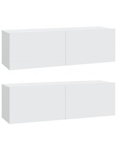 Set di Mobili Porta TV 4 pz Bianco in Legno Multistrato