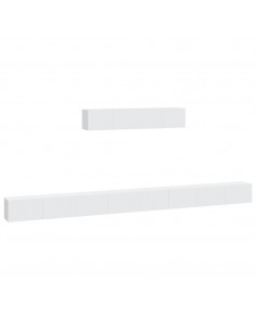 Set di Mobili Porta TV 6 pz Bianco in Legno Multistrato