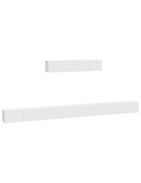 Set di Mobili Porta TV 6 pz Bianco in Legno Multistrato