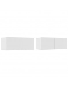 Set di Mobili Porta TV 6 pz Bianco in Legno Multistrato 2