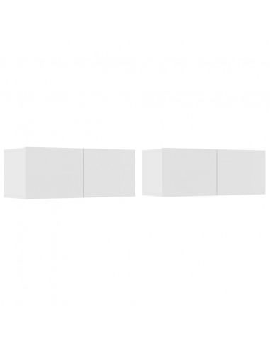 Set di Mobili Porta TV 4 pz Bianco in Legno Multistrato