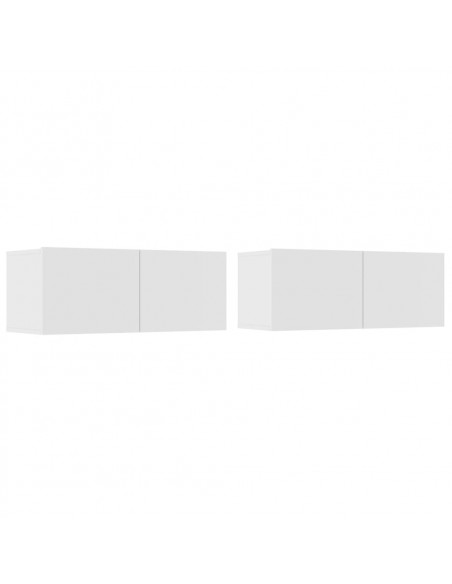 Set di Mobili Porta TV 4 pz Bianco in Legno Multistrato