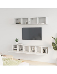 Set di Mobili Porta TV 5 pz Bianco in Legno Multistrato 2