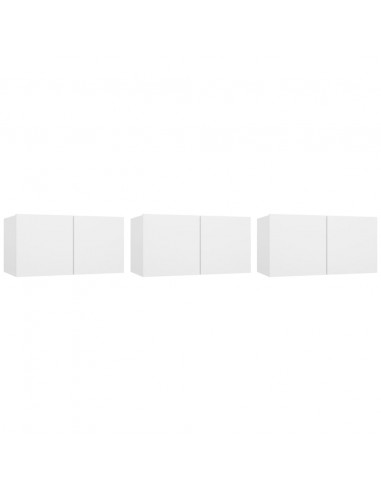 Set di Mobili Porta TV 5 pz Bianco in Legno Multistrato