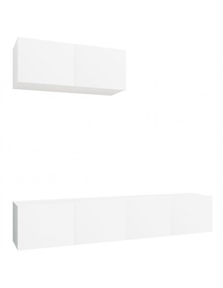Set Mobili Porta TV 3 pz Bianco in Legno Multistrato