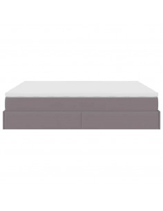 Struttura Letto Pouf con Materassi Grigio 180x200 cm Similpelle