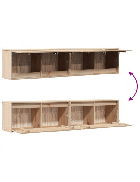 Pensili 2 pz 80x30x35 cm in Legno Massello di Pino
