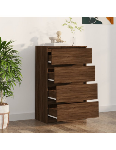 Credenza Rovere Marrone 60x35x98,5 cm in Legno Multistrato