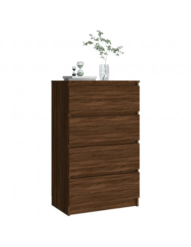 Credenza Rovere Marrone 60x35x98,5 cm in Legno Multistrato