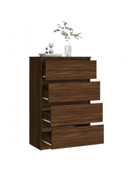 Credenza Rovere Marrone 60x35x98,5 cm in Legno Multistrato