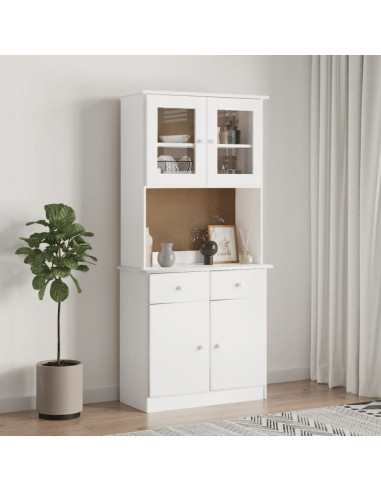 Piano Comò ALTA Bianco 77x30x92 cm in Legno Massello di Pino