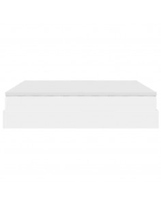 Struttura Letto Pouf con Materassi Bianco 200x200 cm Similpelle 2