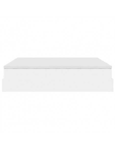 Struttura Letto Pouf con Materassi Bianco 200x200 cm Similpelle