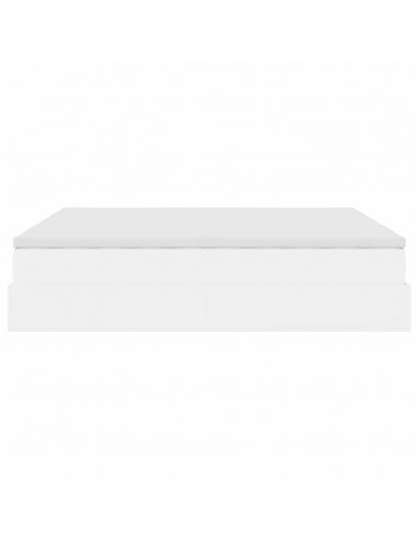 Struttura Letto Pouf con Materassi Bianco 160x200 cm Similpelle