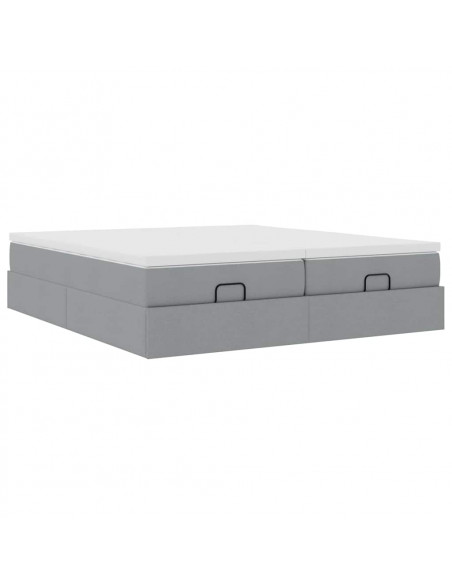 Struttura Letto Pouf con Materassi 180x200 cm in Tessuto
