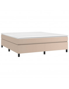 Struttura Letto a Rete a Molle Cappuccino 180x200 cm in Similpelle 2