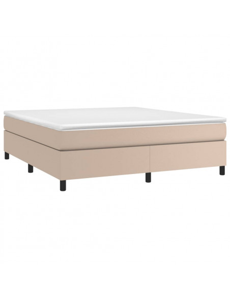 Struttura Letto a Rete a Molle Cappuccino 180x200 cm in Similpelle