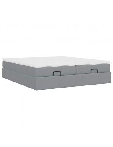 Struttura Letto Pouf con Materassi 160x200 cm in Tessuto