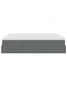 Struttura Letto Pouf con Materassi 160x200 cm in Tessuto 2