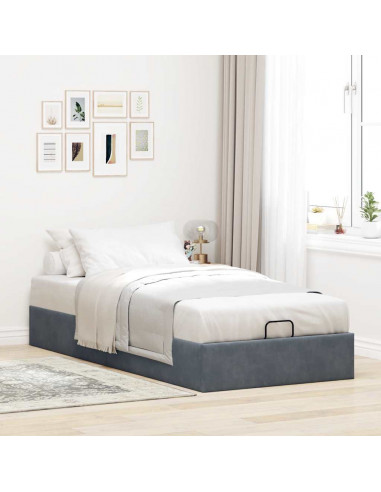 Struttura Letto Pouf Senza Materasso 100x200 cm Velluto