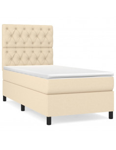 Giroletto a Molle con Materasso Crema 80x200 cm inTessuto