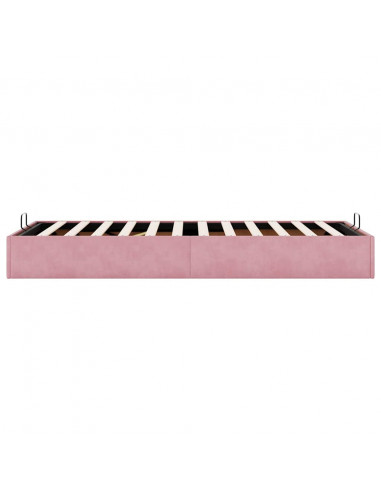Struttura Letto Pouf Senza Materasso Rosa 90x200 cm Velluto