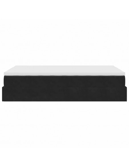 Pouf Letto con Materasso Nero 120x190 cm Velluto