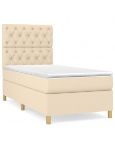 Giroletto a Molle con Materasso Crema 80x200 cm inTessuto