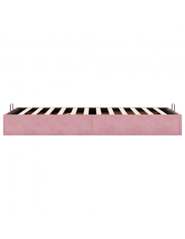 Struttura Letto Pouf Senza Materasso Rosa 80x200 cm Velluto