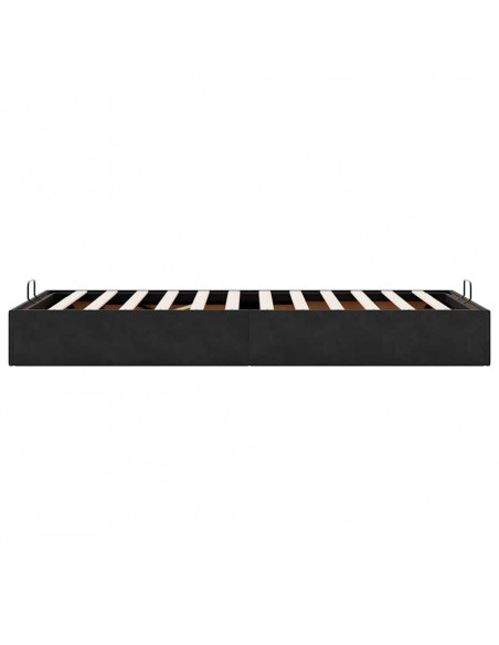 Struttura Letto Pouf Senza Materasso Nero 90x200 cm Velluto