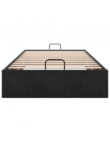 Struttura Letto Pouf Senza Materasso Nero 90x190 cm Velluto