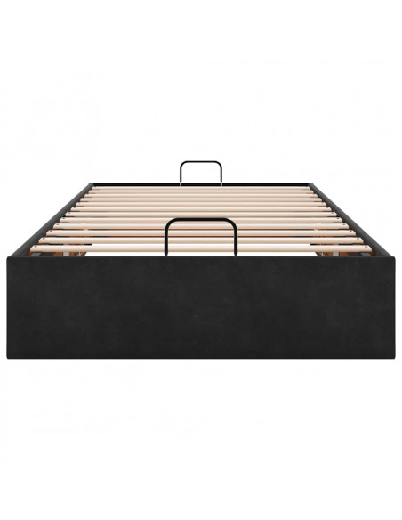 Struttura Letto Pouf Senza Materasso Nero 90x190 cm Velluto