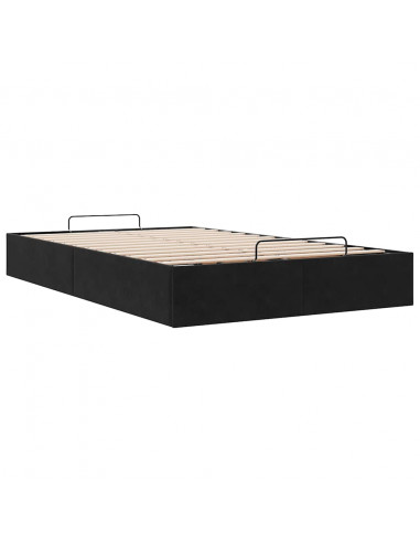 Struttura Letto Pouf Senza Materasso Nero 120x190 cm Velluto