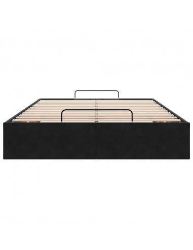 Struttura Letto Pouf Senza Materasso Nero 120x190 cm Velluto